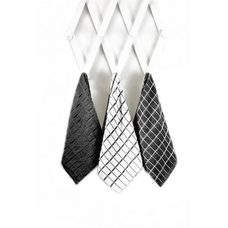 Ritz Ritz Black Cotton Check Kitchen Towel 3 pk 82414